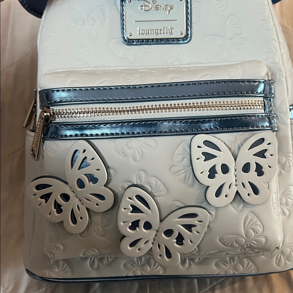 Loungefly Disney Minnie Mouse Blue Butterfly 🦋 Mini Backpack NWT - Picture 5 of 15